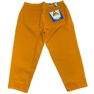 Vintage 90s LA Gate Mens Jeans Denim Sz W48 Brown Rust Gold Baggy Made USA NOS